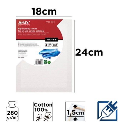 Lienzo con Bastidor 18x24cm | Lienzos para Pintar
