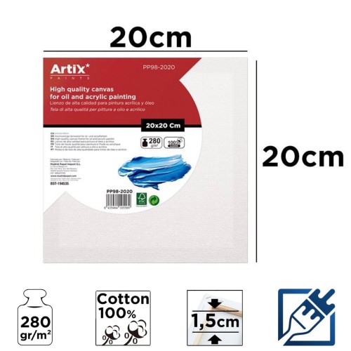 Lienzo con Bastidor 20x20cm | Lienzos para Pintar