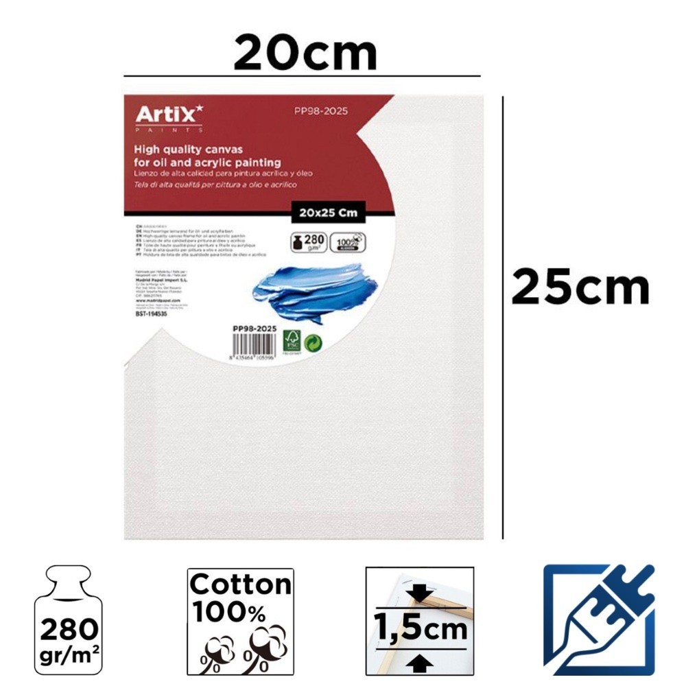 Lienzo con Bastidor 20x25cm | Lienzos para Pintar