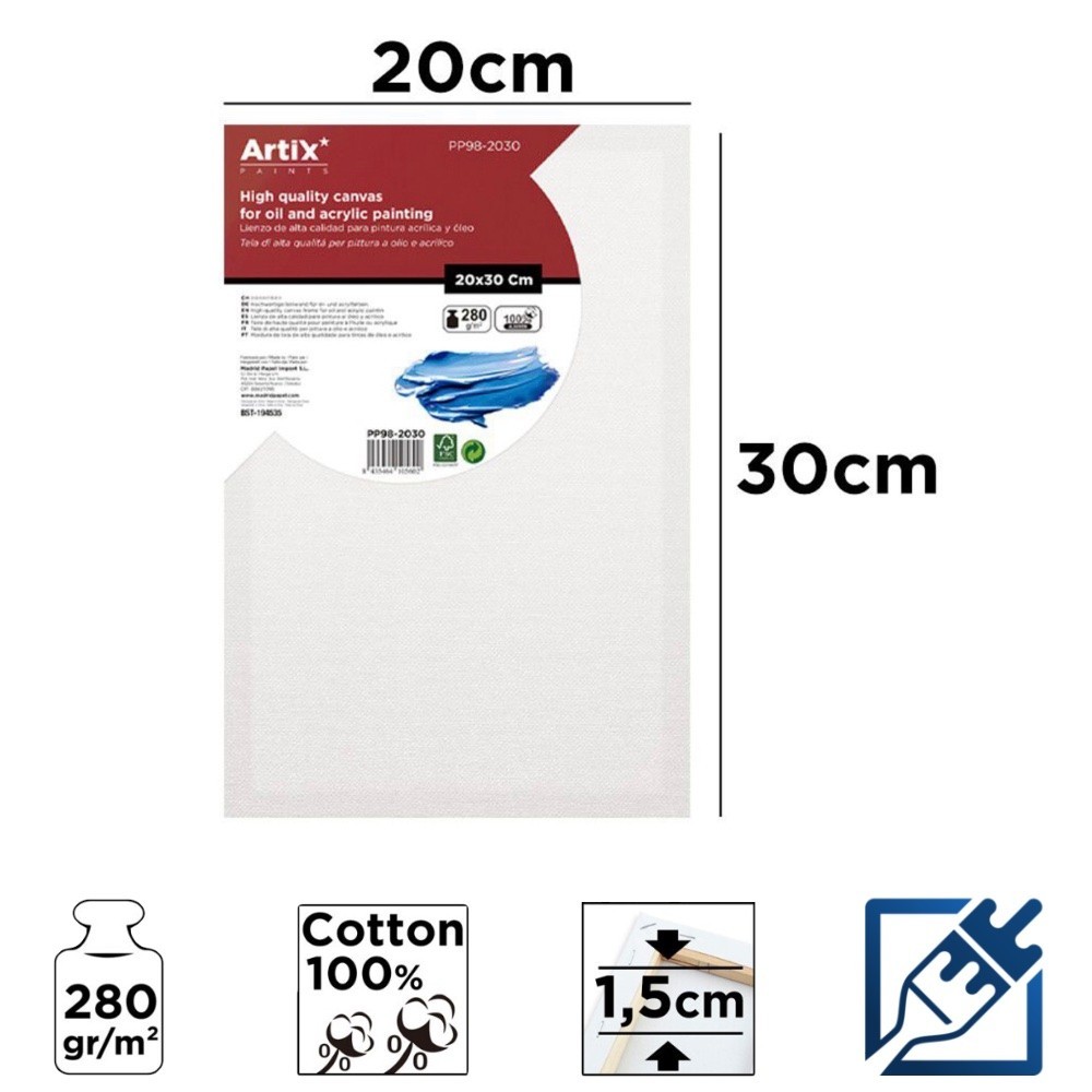 Lienzo con Bastidor 20x30cm | Lienzos para Pintar