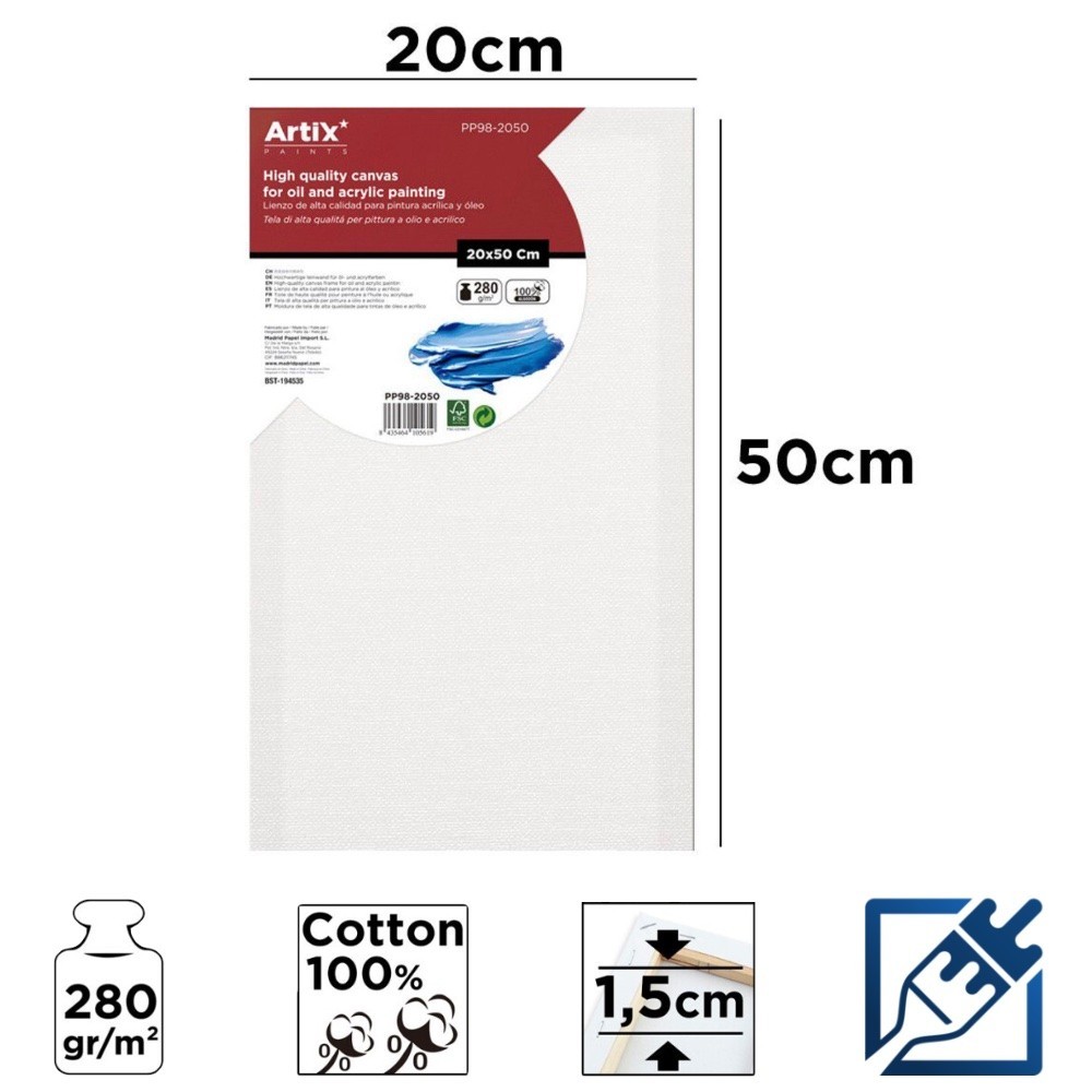 Lienzo con Bastidor 20x50cm | Lienzos para Pintar