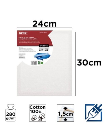 Lienzo con Bastidor 24x30cm | Lienzos para Pintar