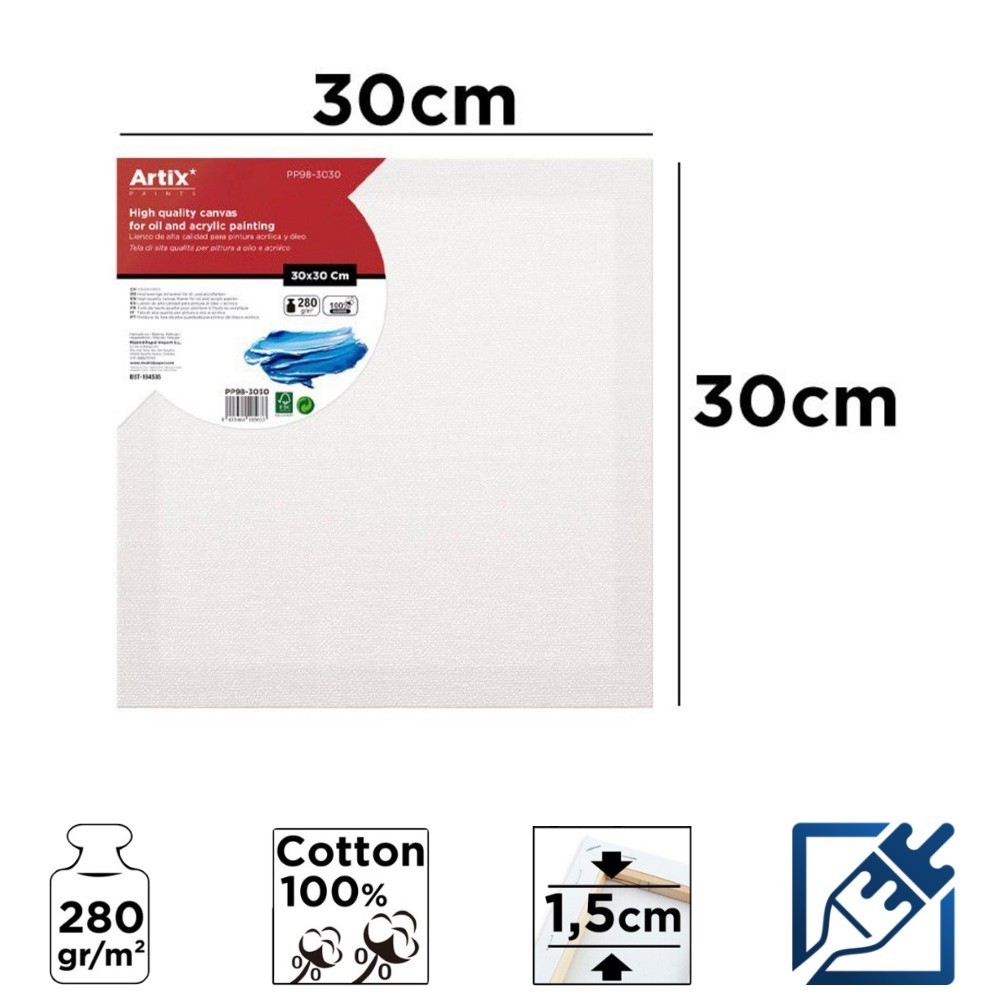Lienzo con Bastidor 30x30cm | Lienzos para Pintar