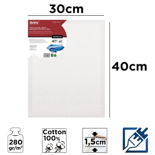 Lienzo con Bastidor 30x40cm | Lienzos para Pintar