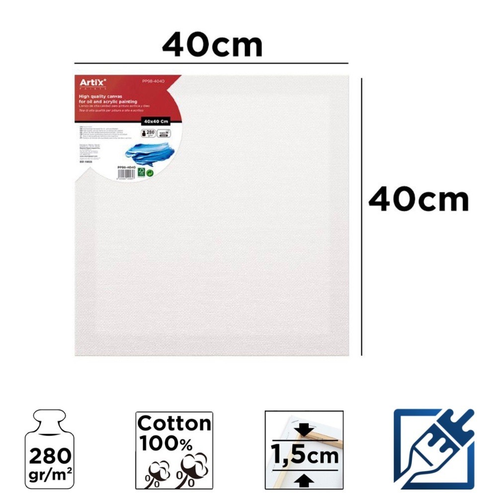 Lienzo con Bastidor 40x40cm | Lienzos para Pintar