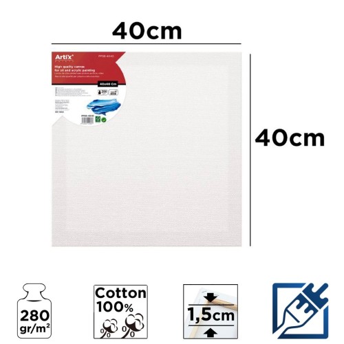 Lienzo con Bastidor 40x40cm | Lienzos para Pintar