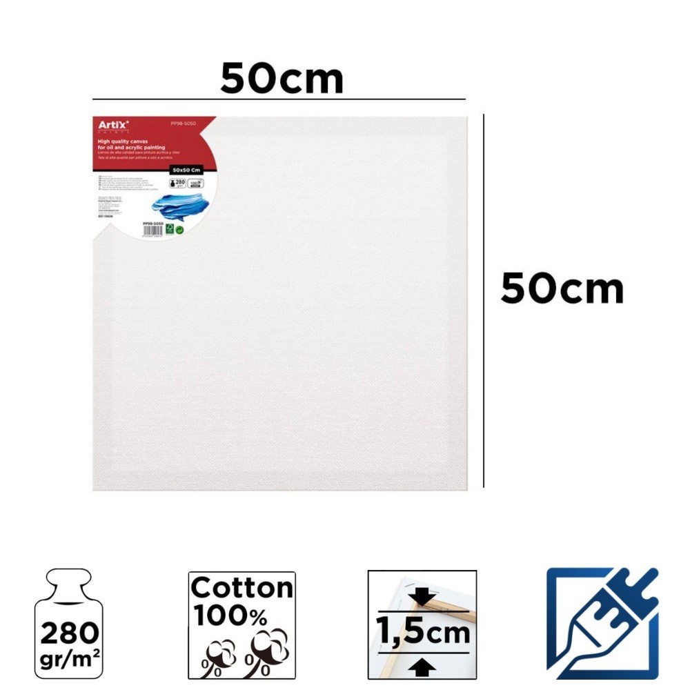 Lienzo con Bastidor 50x50cm | Lienzos para Pintar