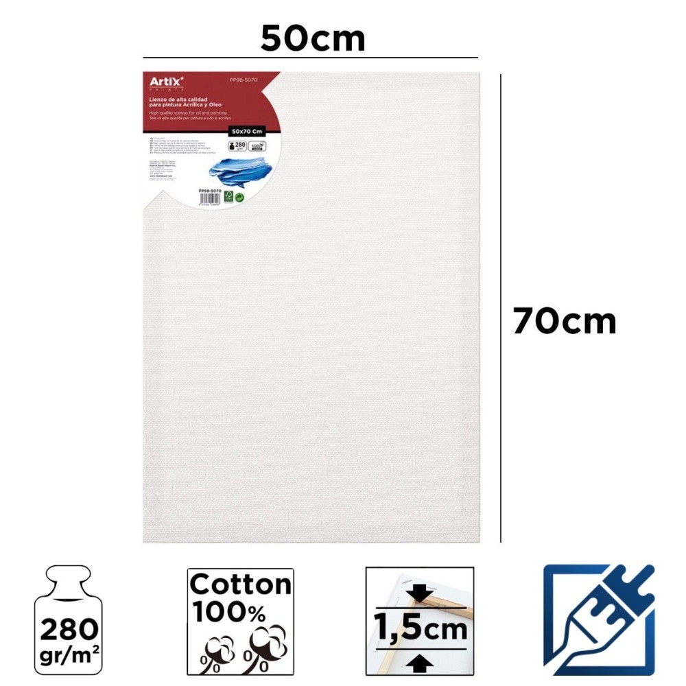 Lienzo con Bastidor 50x70cm | Lienzos para Pintar