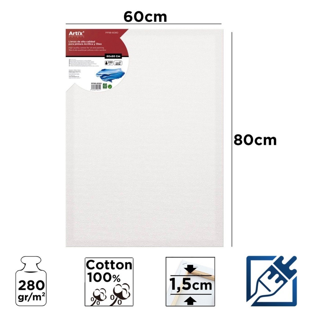 Lienzo con Bastidor 60x80cm | Lienzos para Pintar