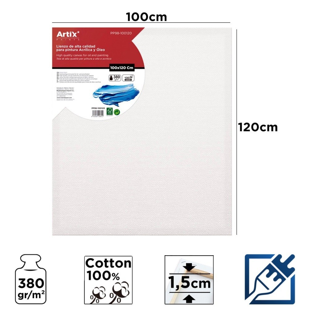 Lienzo con Bastidor 100x120m | Lienzos para Pintar