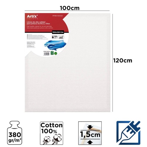 Lienzo con Bastidor 100x120m | Lienzos para Pintar