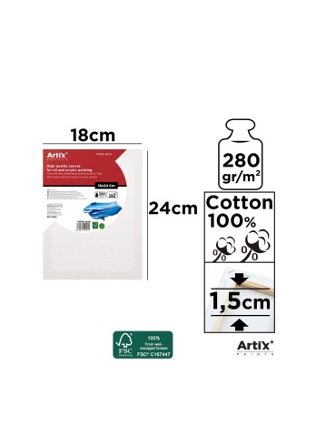 Lienzo con bastidor 18x24cm | Lienzos para Pintar