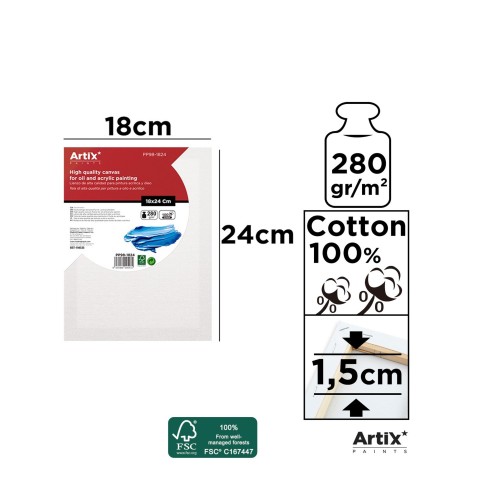 Lienzo con bastidor 18x24cm | Lienzos para Pintar