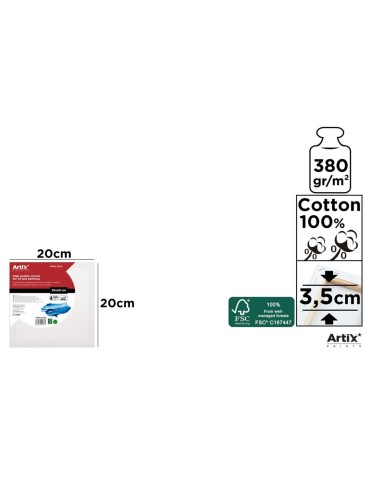 Lienzo con Bastidor 20x20cm | Lienzos para Pintar