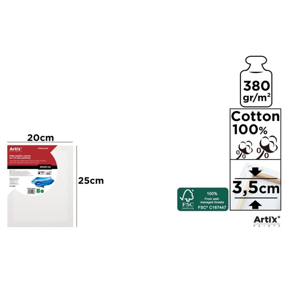Lienzo con Bastidor 20x25cm | Lienzos para Pintar