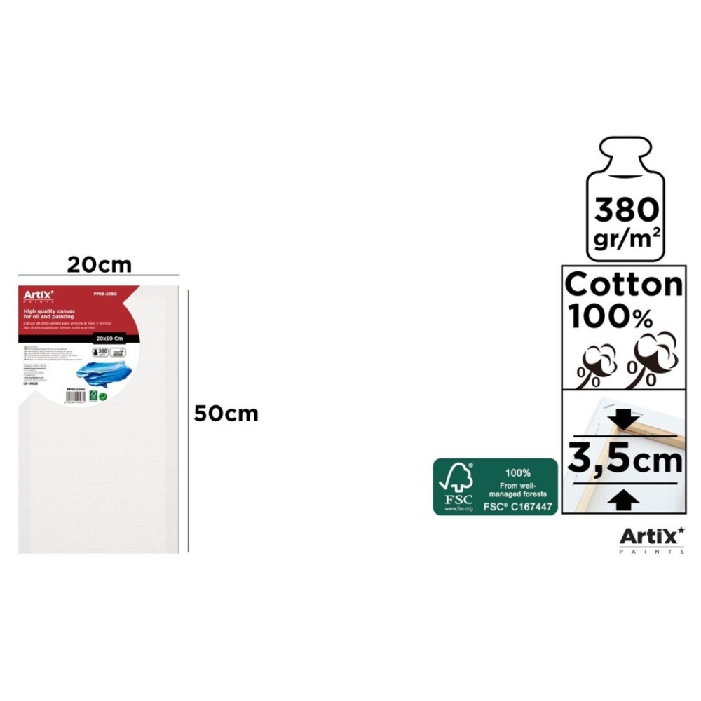 Lienzo con Bastidor 20x50cm | Lienzos para Pintar