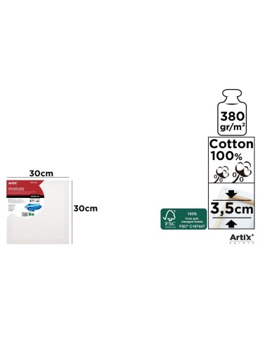 Lienzo con Bastidor 30x30cm | Lienzos para Pintar