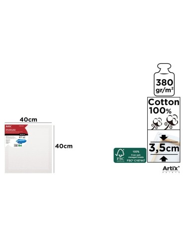 Lienzo con Bastidor 40x40cm | Lienzos para Pintar