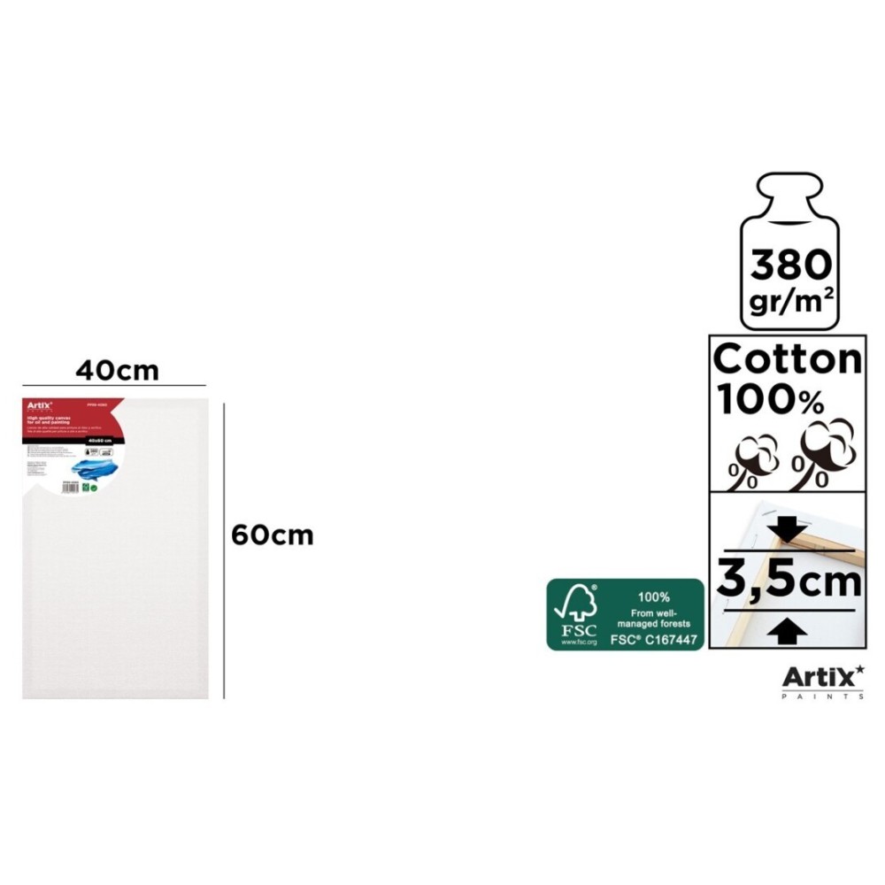 Lienzo con Bastidor 40x60cm | Lienzos para Pintar