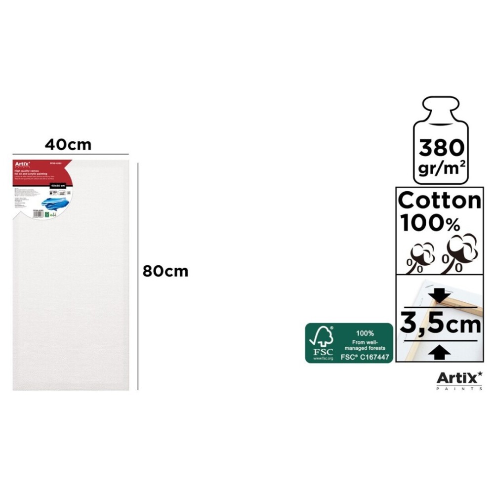 Lienzo con Bastidor 40x80cm | Lienzos para Pintar