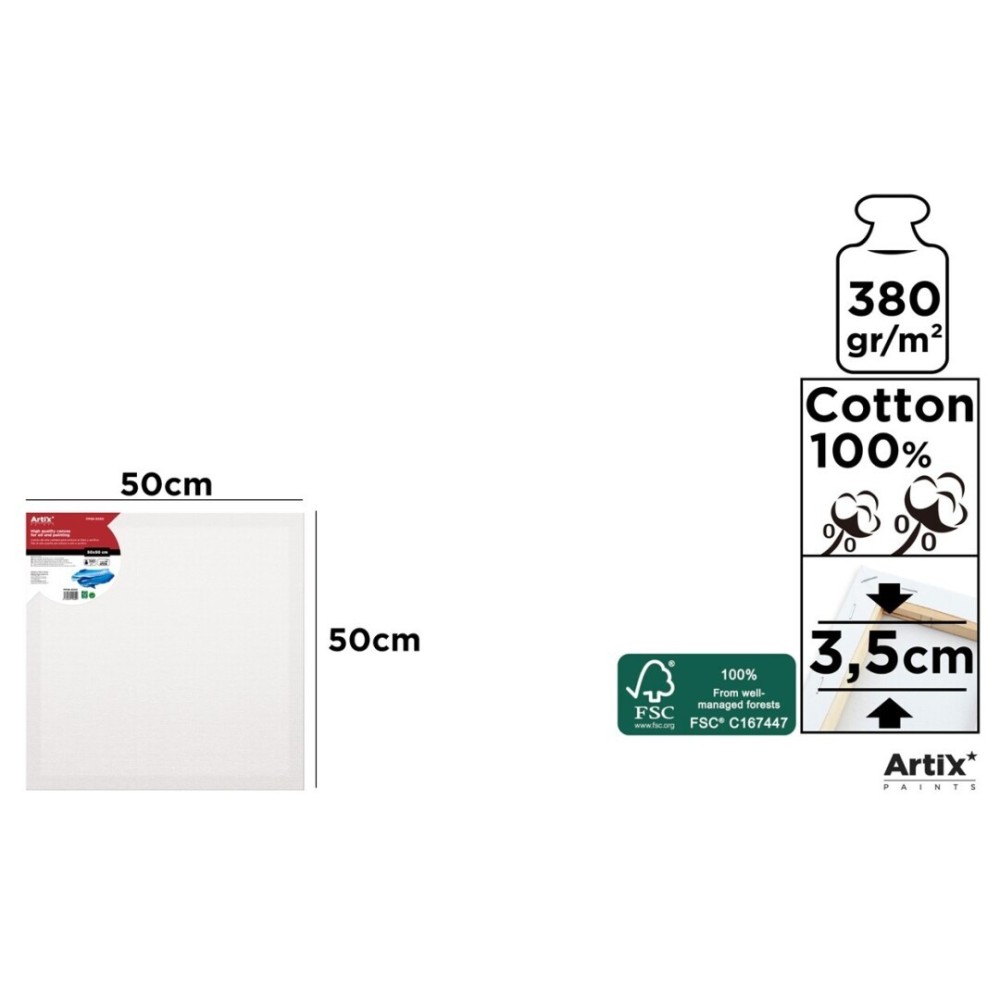 Lienzo con Bastidor 50x50cm | Lienzos para Pintar