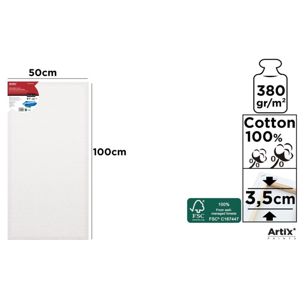 Lienzo con Bastidor 50x100cm | Lienzos para Pintar