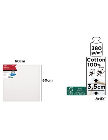 Lienzo con Bastidor 60x60cm | Lienzos para Pintar