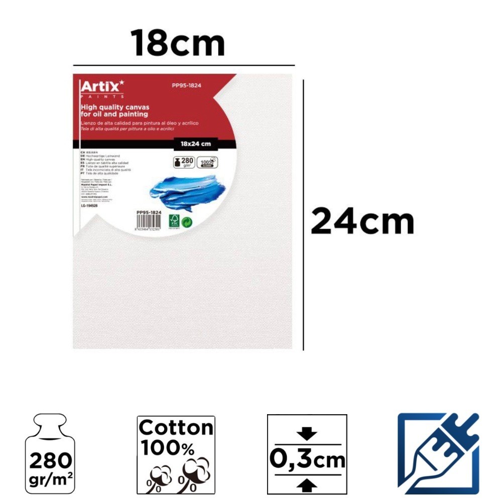 Lienzo en Tablilla 18x24cm | Lienzos para Pintar