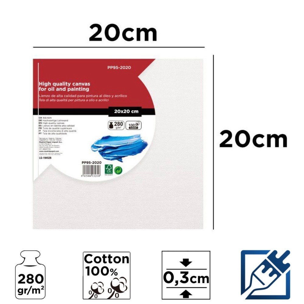Lienzo en Tablilla 20x20cm | Lienzos para Pintar