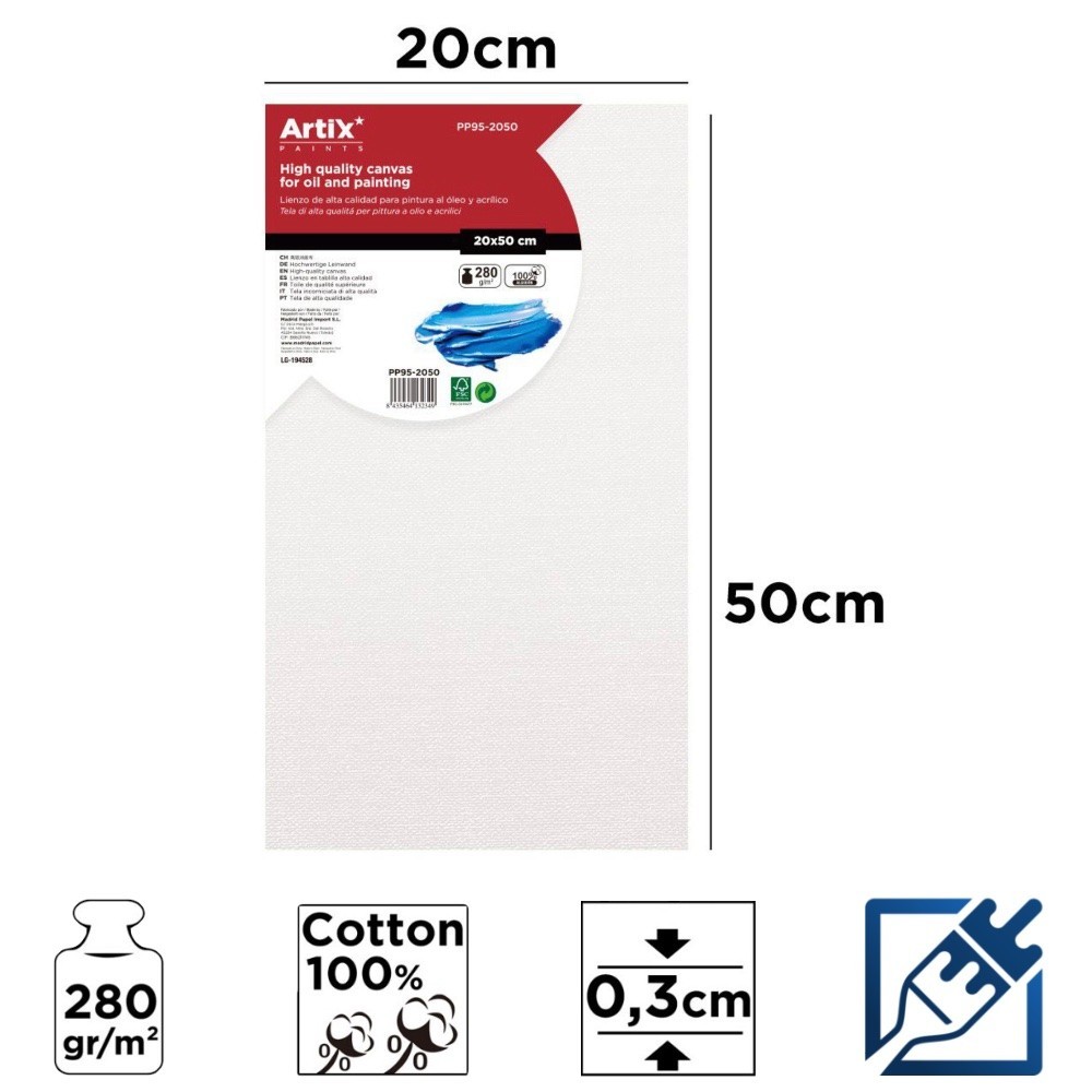 Lienzo en Tablilla 20x50cm | Lienzos para Pintar