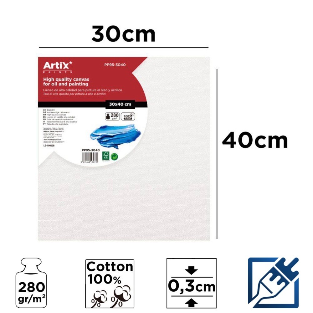 Lienzo en Tablilla 30x40cm | Lienzos para Pintar