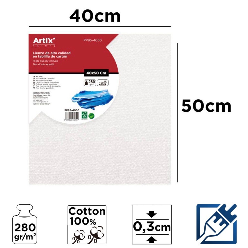 Lienzo en Tablilla 40x50cm | Lienzos para Pintar