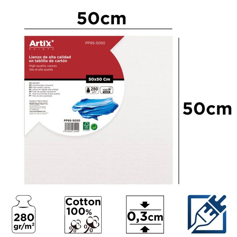Lienzo en tablilla 50x50cm | Lienzos para Pintar